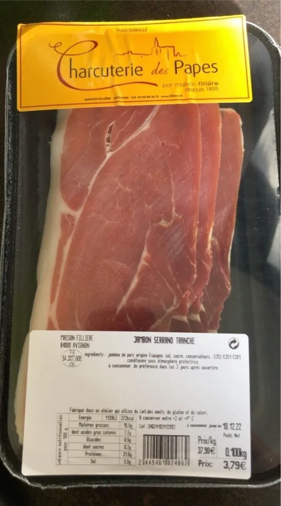 Jambon serrano tranche