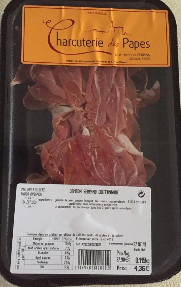 Jambon serrano chiffonnade