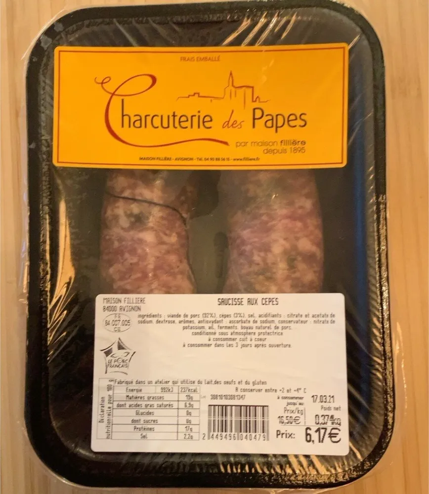 Saucisse aux Cepes