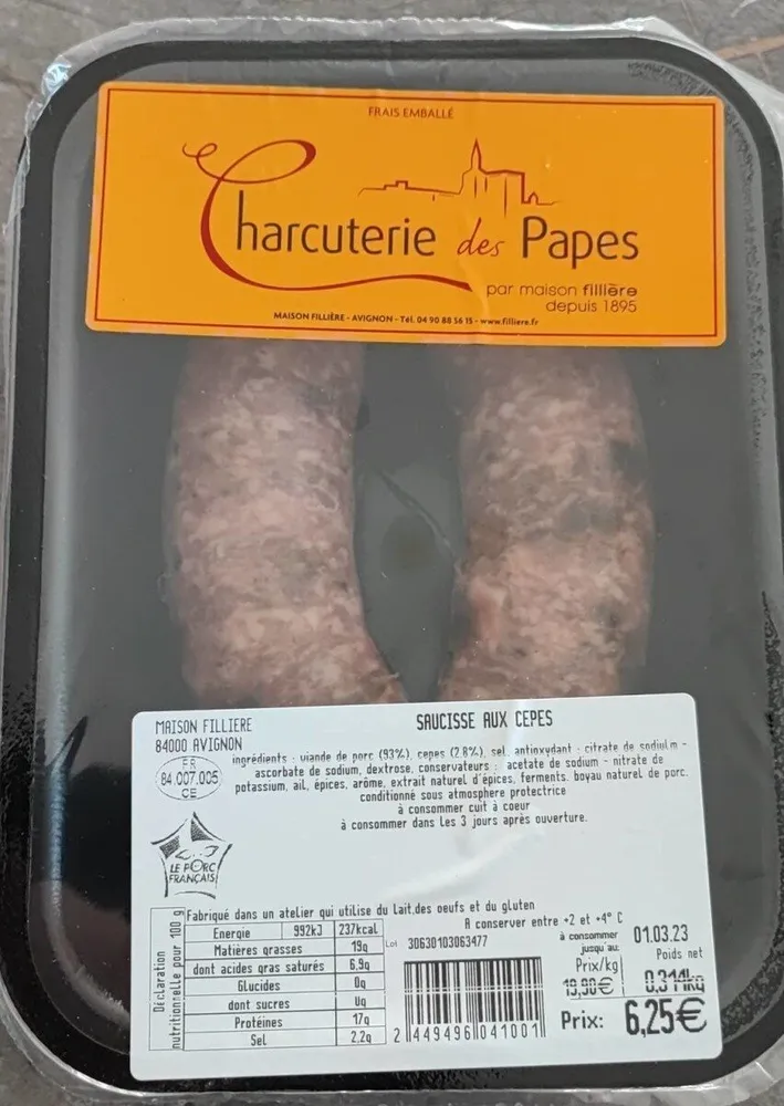 SAUCISSE AUX CÈPES