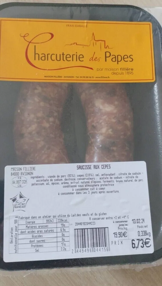 Saucisse au cèpes