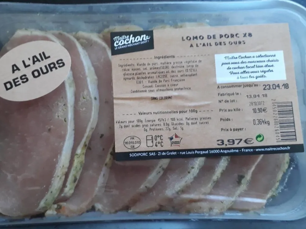 Lomo de porc x8 à l'ail des ours