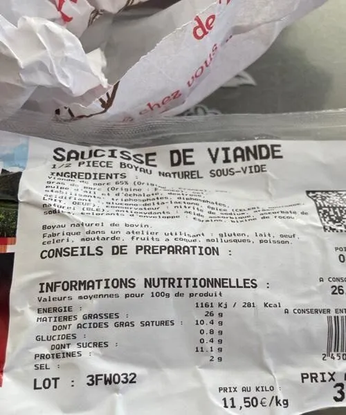 Saucisse de viande