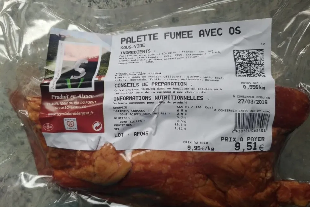 Palette fumée avec os