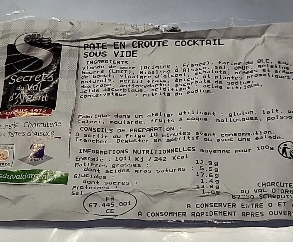 PATE EN CROUTE COCKTAIL SOUS VIDE