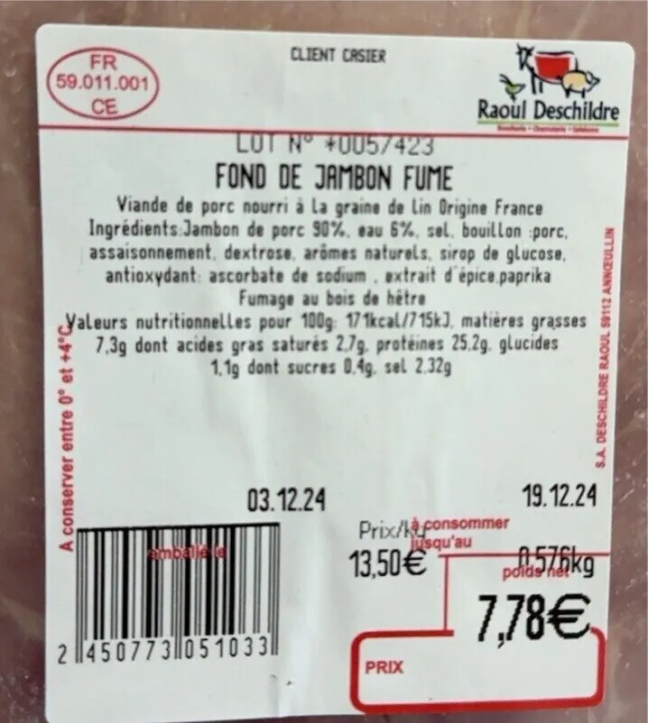FOND DE JAMBON FUME