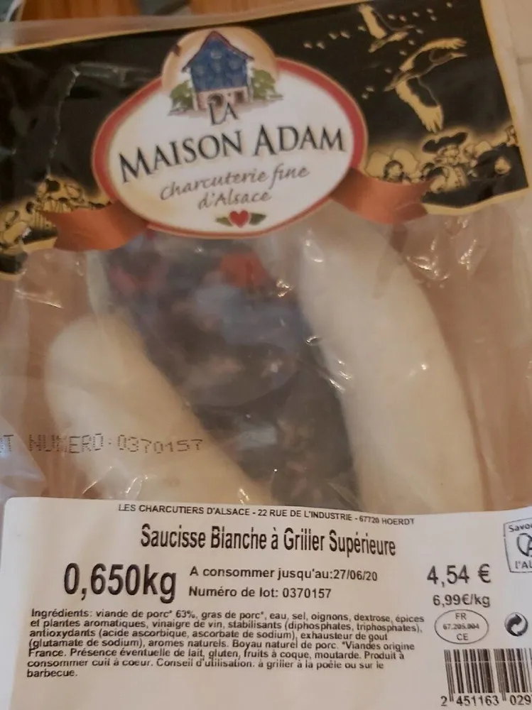 Saucisse blanche à griller