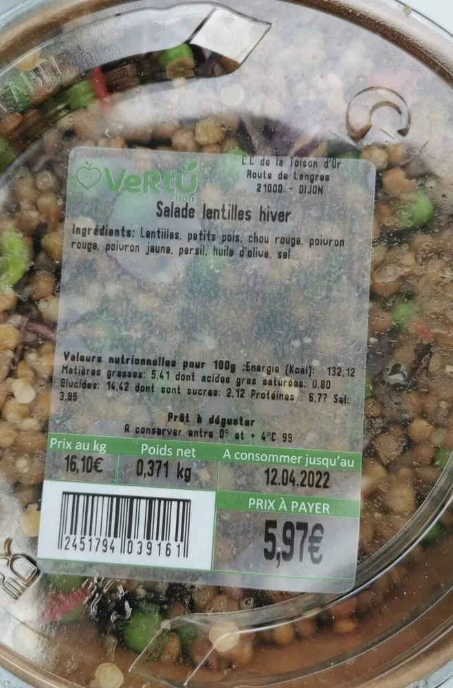 Salade lentille hiver