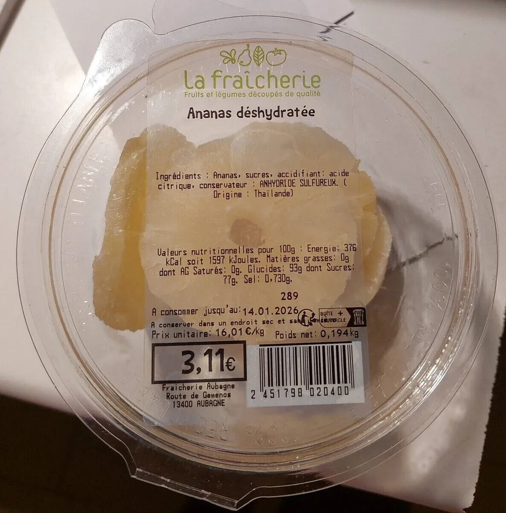 Ananas déshydraté