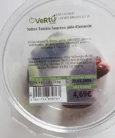 Dattes Tunisie fourrées pâte d'amande