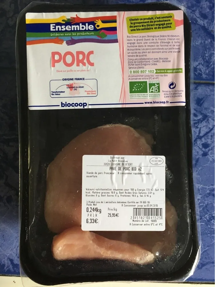 Pavé de porc bio