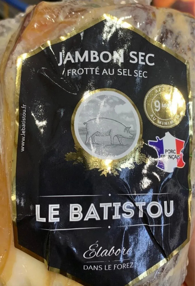 Jambon sec frotte au sel sec