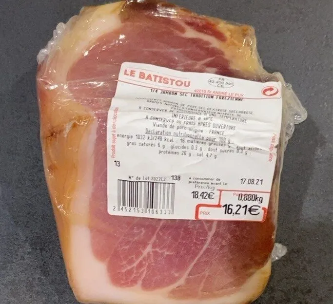 Jambon sec tradition forezienne