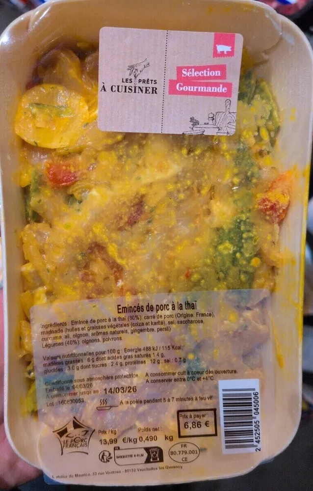 Émincé de porc à la thai