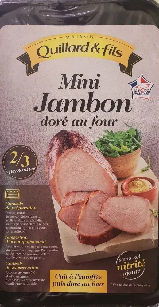 Mini jambon doré au four