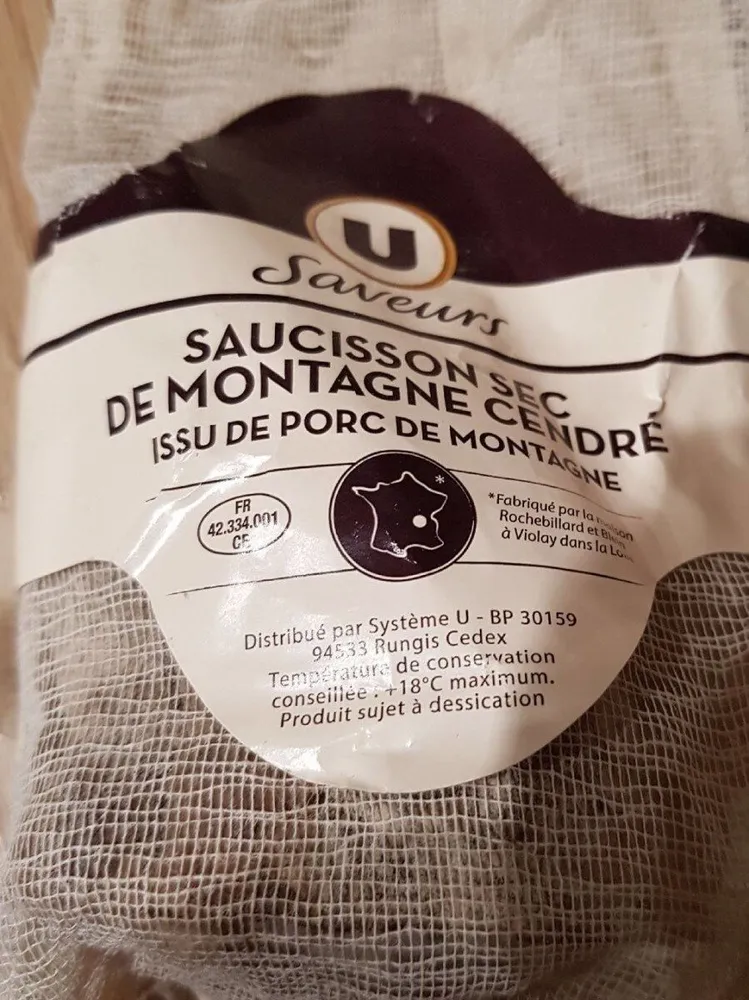 Saucisson sec de montagne cendré