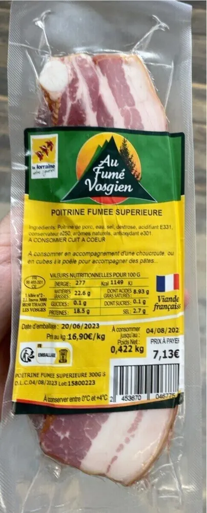 Poitrine fumée supérieure