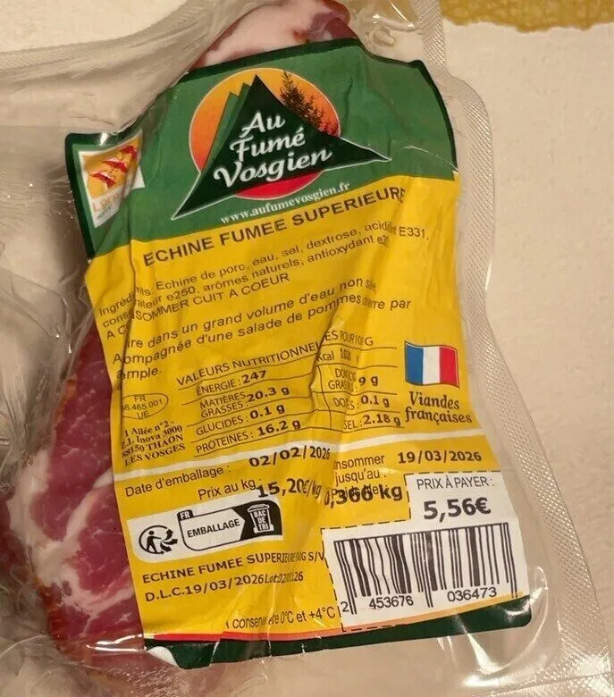 Échine fumée supérieure