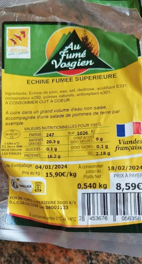 Échine fumée supérieure