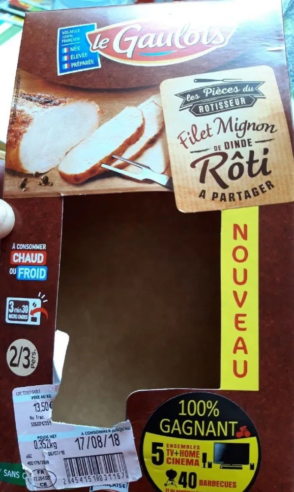 Filet mignon de dinde rôti