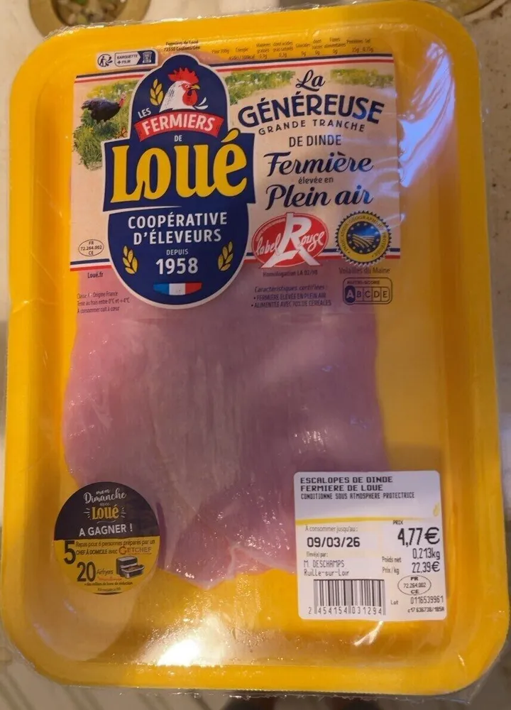 La généreuse grande tranche de dinde fermière