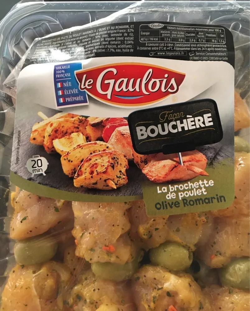 Brochette de poulet olive romarin