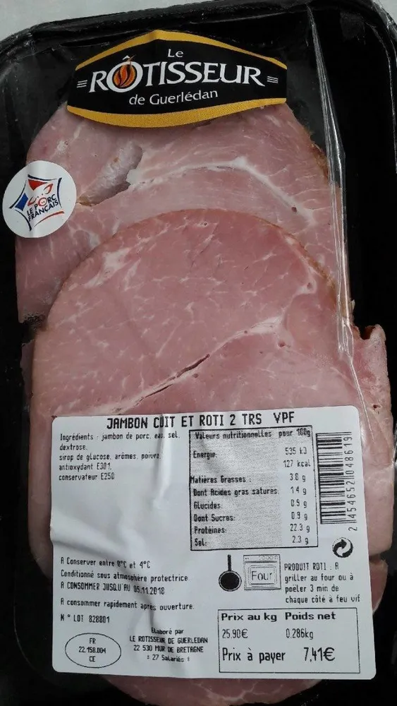 Jambon cuit et roti