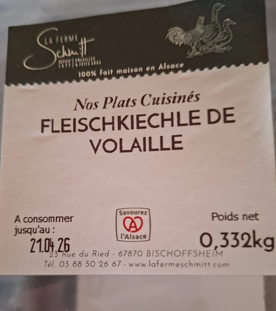 Fleischkiechle de volaille