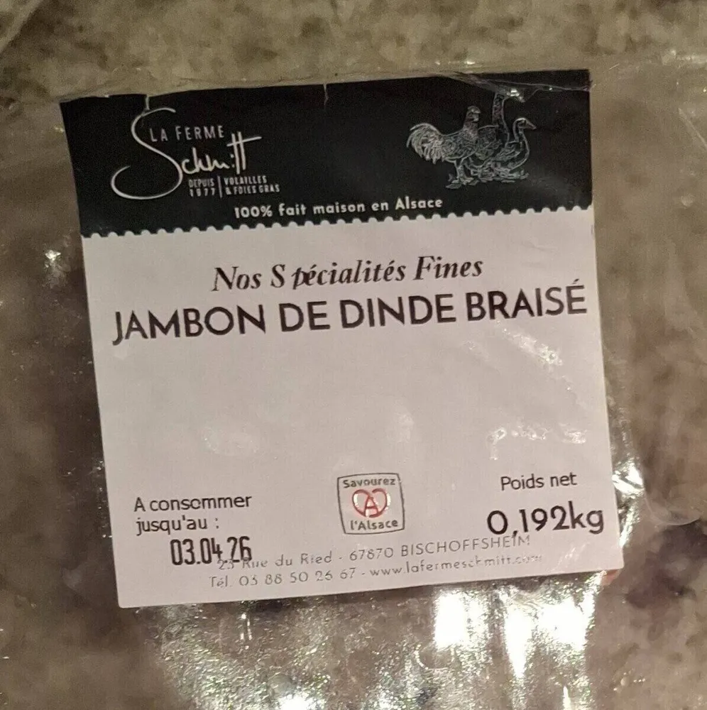 Jambon de dinde braisé de la ferme Schmutt