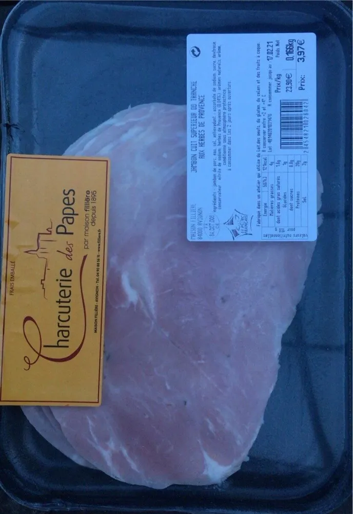 Jambon cuit superieur dd tranche aux herbes de provence