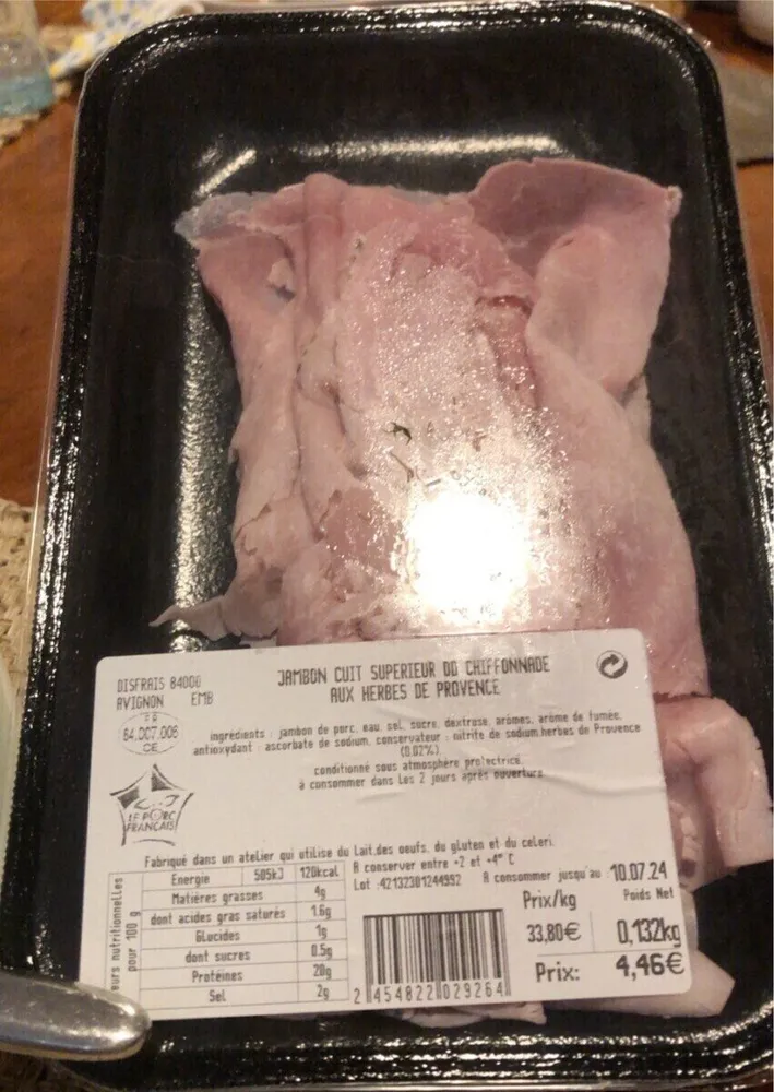 Chiffonade jambon cuit aux herbes