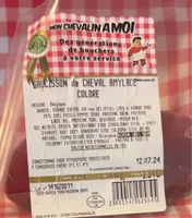 saucisson de cheval amylace colore