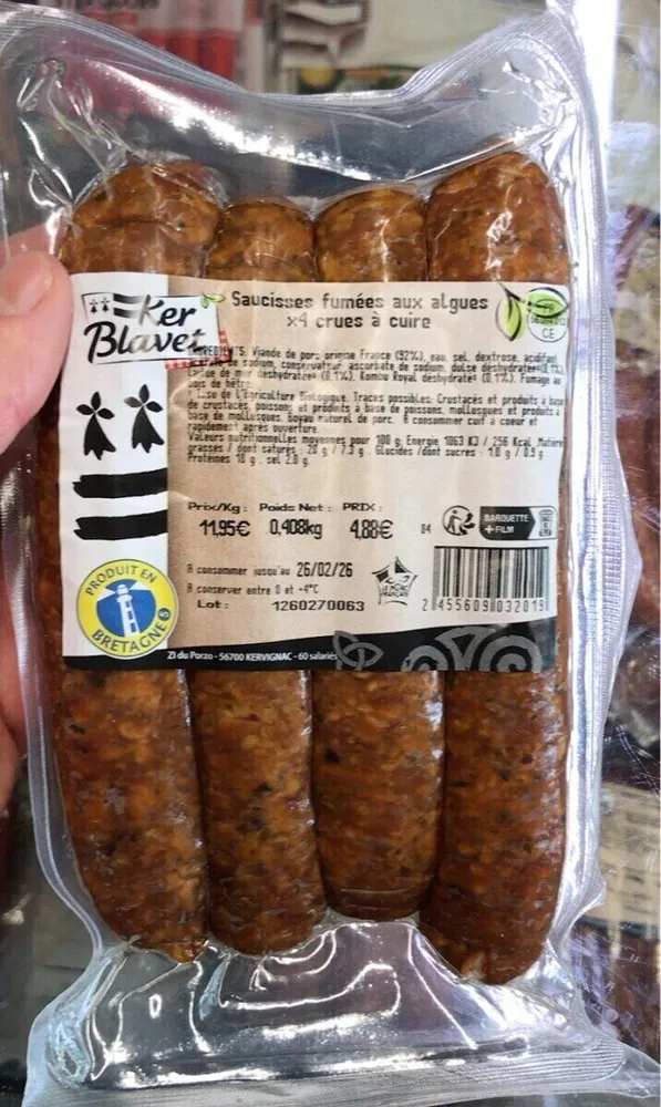 Saucisse fumees aux alges
