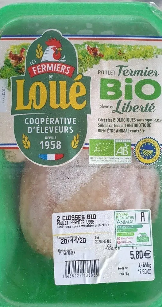 2 Cuisses de poulet fermier bio