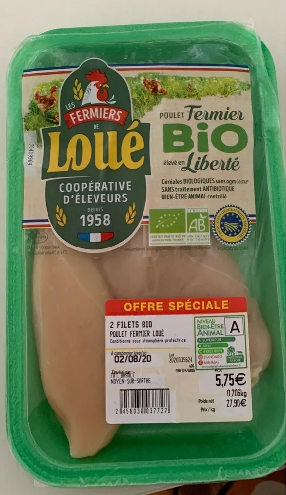 Poulet fermier bio