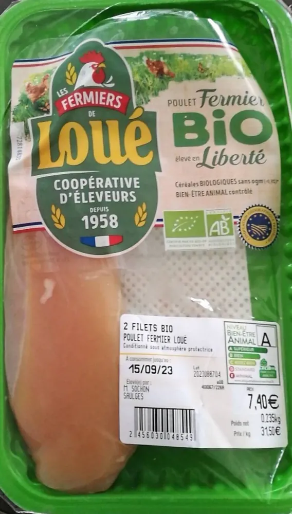 Poulet fermier bio élevé en liberté