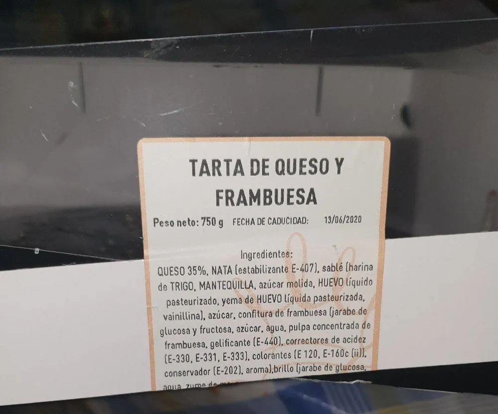 Tarta de queso y frambuesa