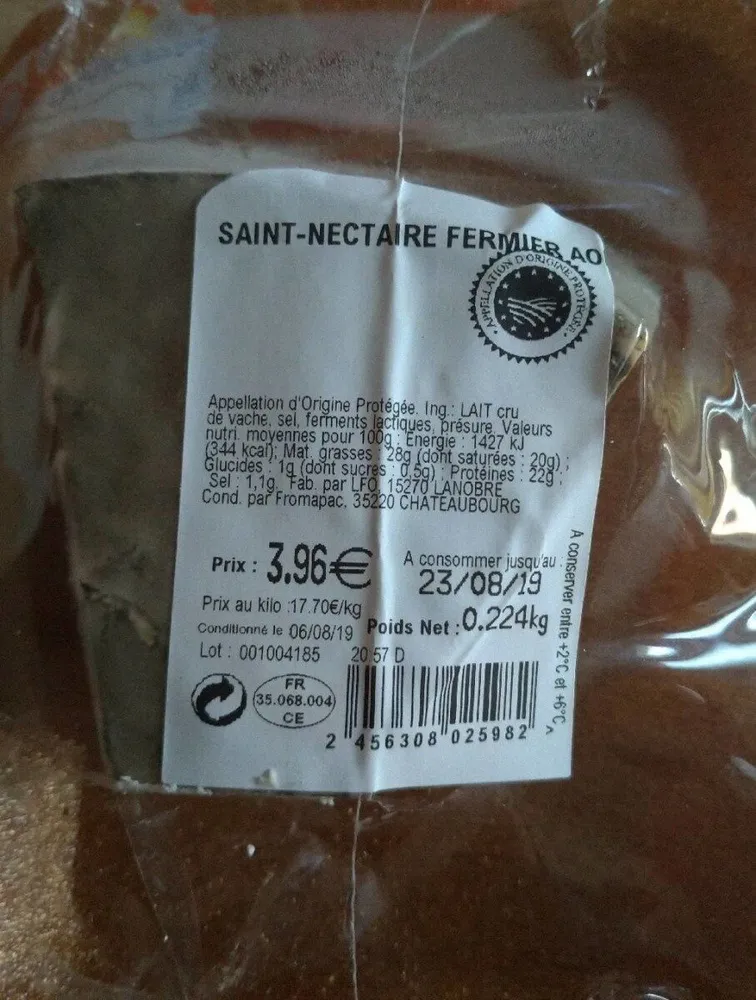Saint nectaire fermier aop