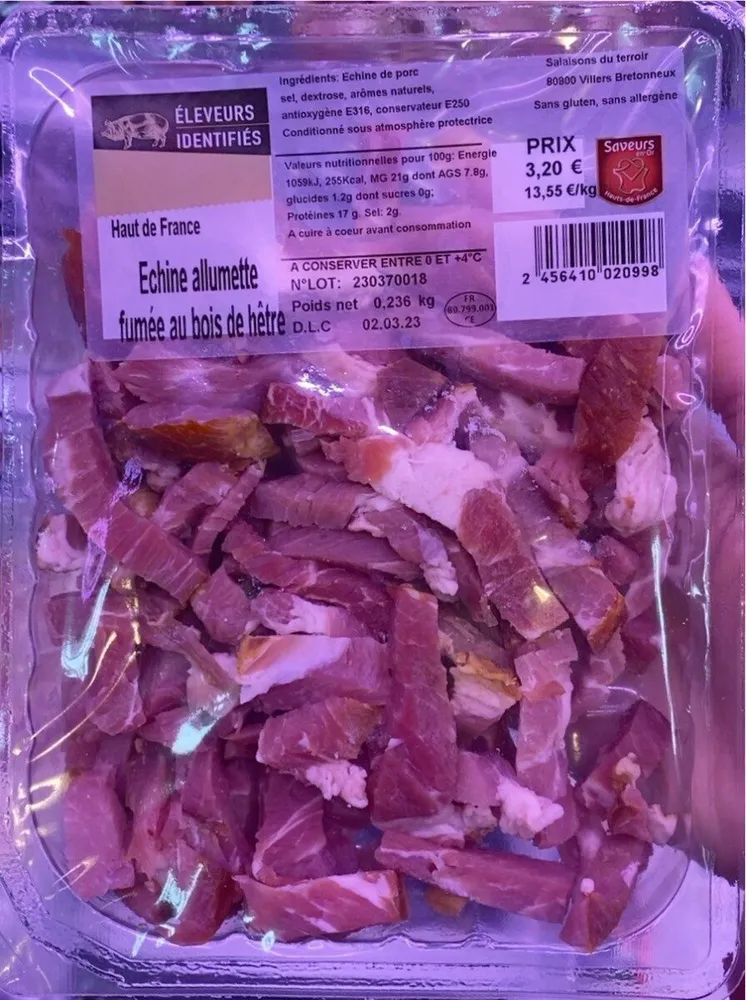Echine allumette fumée au bois de hêtre