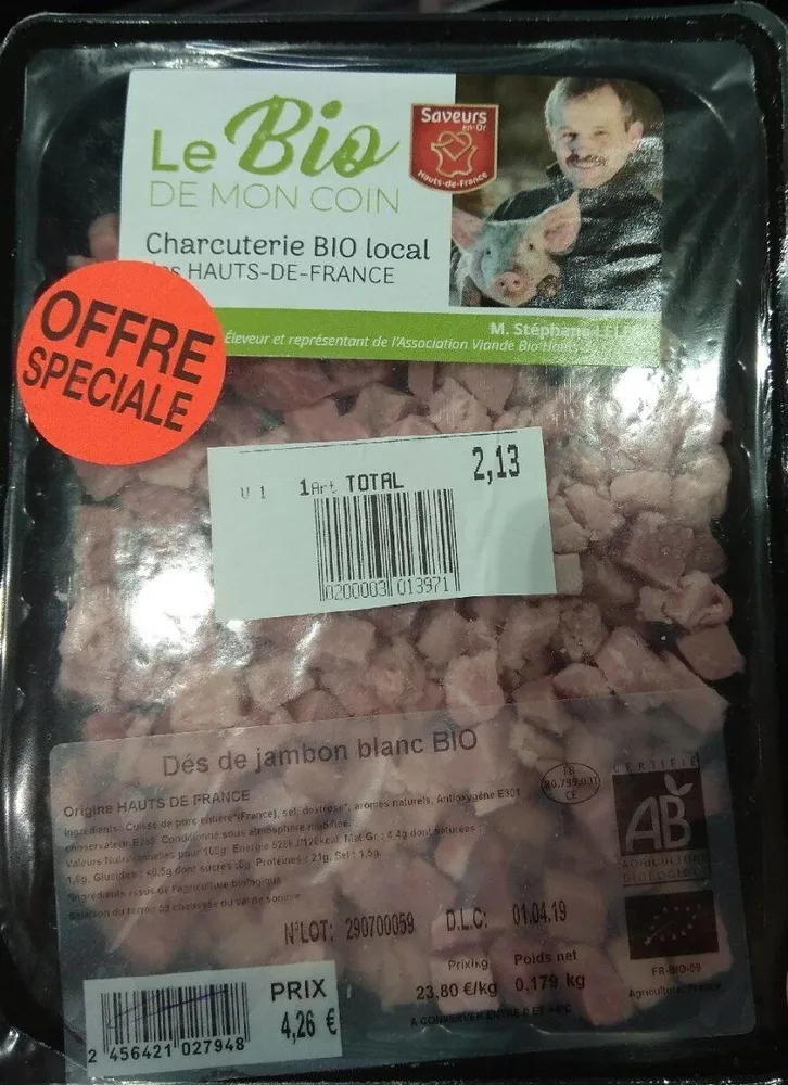 Des de jambon blanc bio