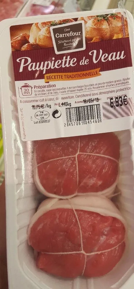 Paupiette de veau carrefour