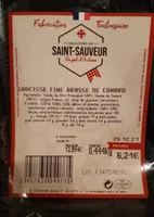 SAUCISSE FINE BRASSE DE CANARD