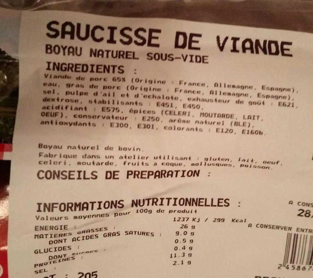 Saucisse de viande