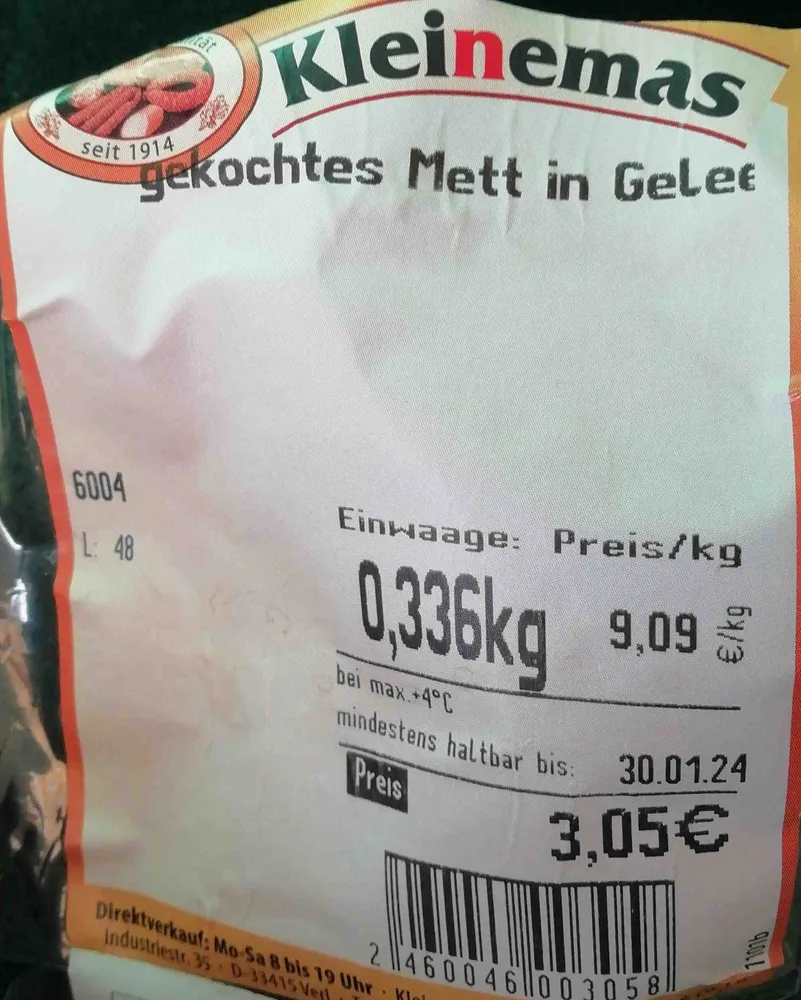Gekochtes Mett in Gelee