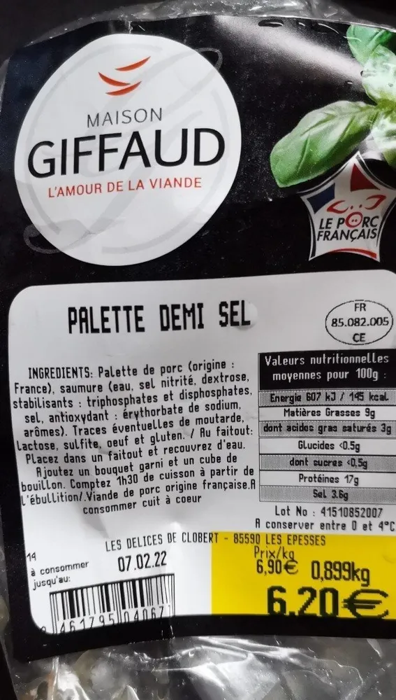 Palette demi sel