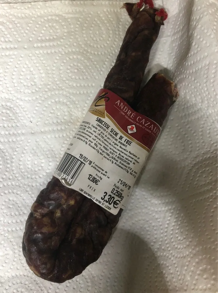 Saucisse seche de foie