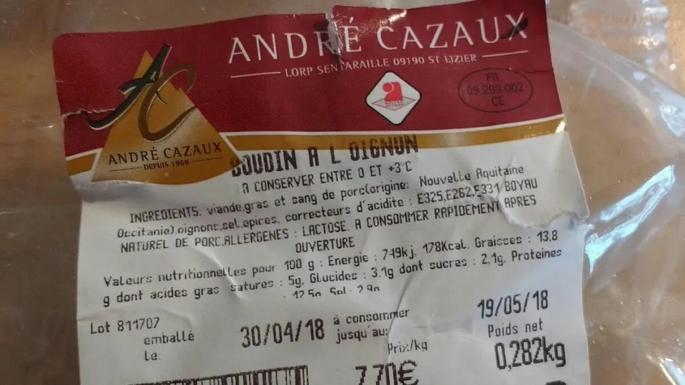 Boudin à l'oignon