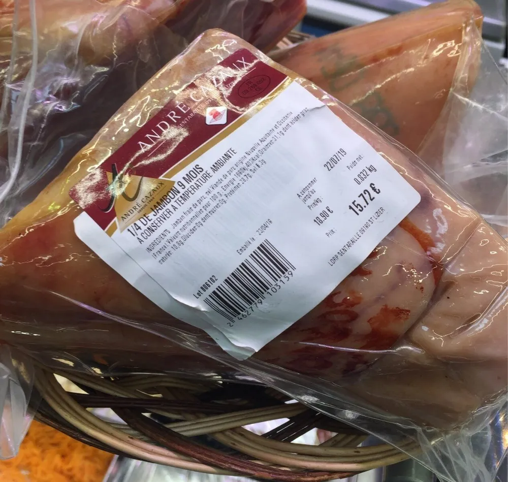 1/4 jambon 9 mois