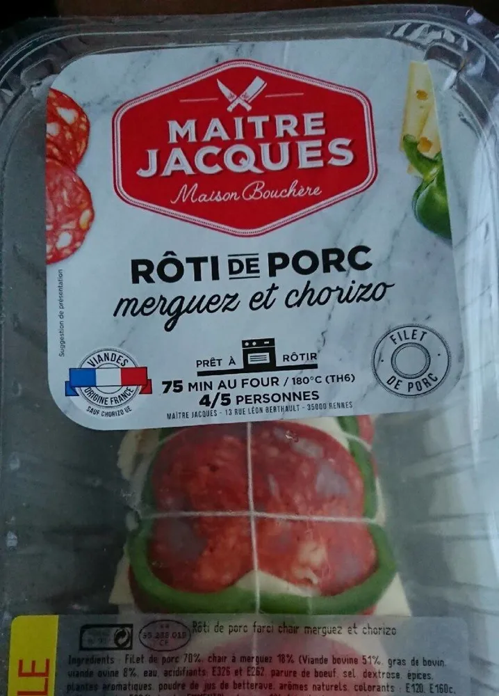 Rôti de porc merguez et chorizo