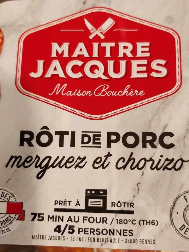 Roti de porc merguez et chorizo